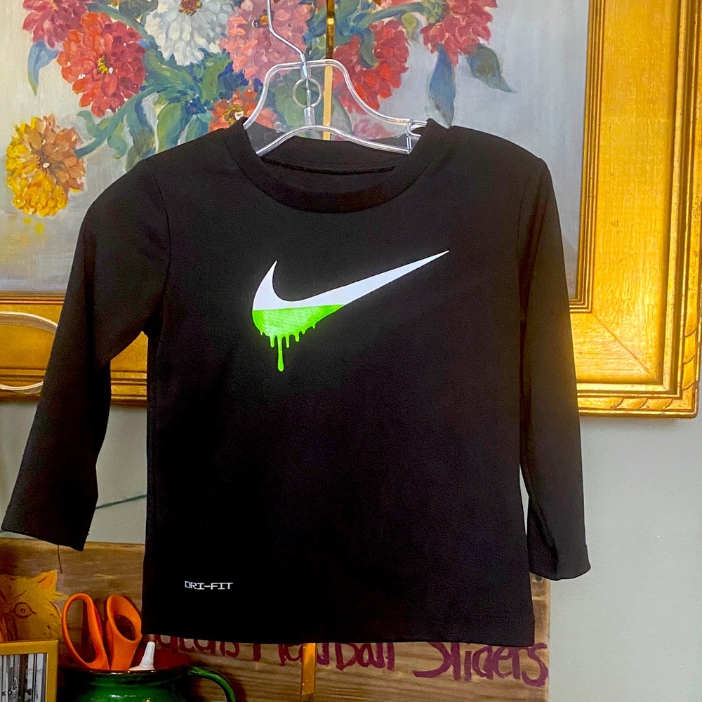 Nike Sports Black Swoosh Shirt - 12M Toddler